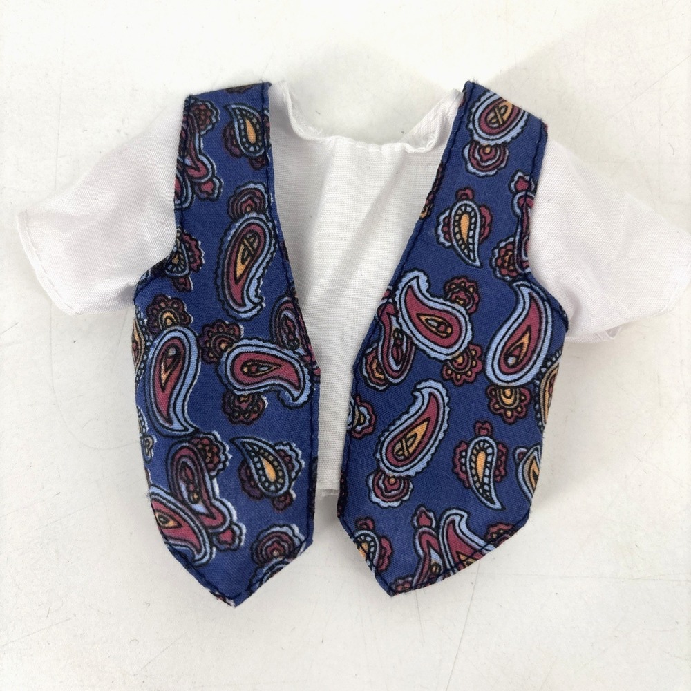 Ken Go In Style Fashions White‎ Shirt w Blue Paisley Vest 68040-93